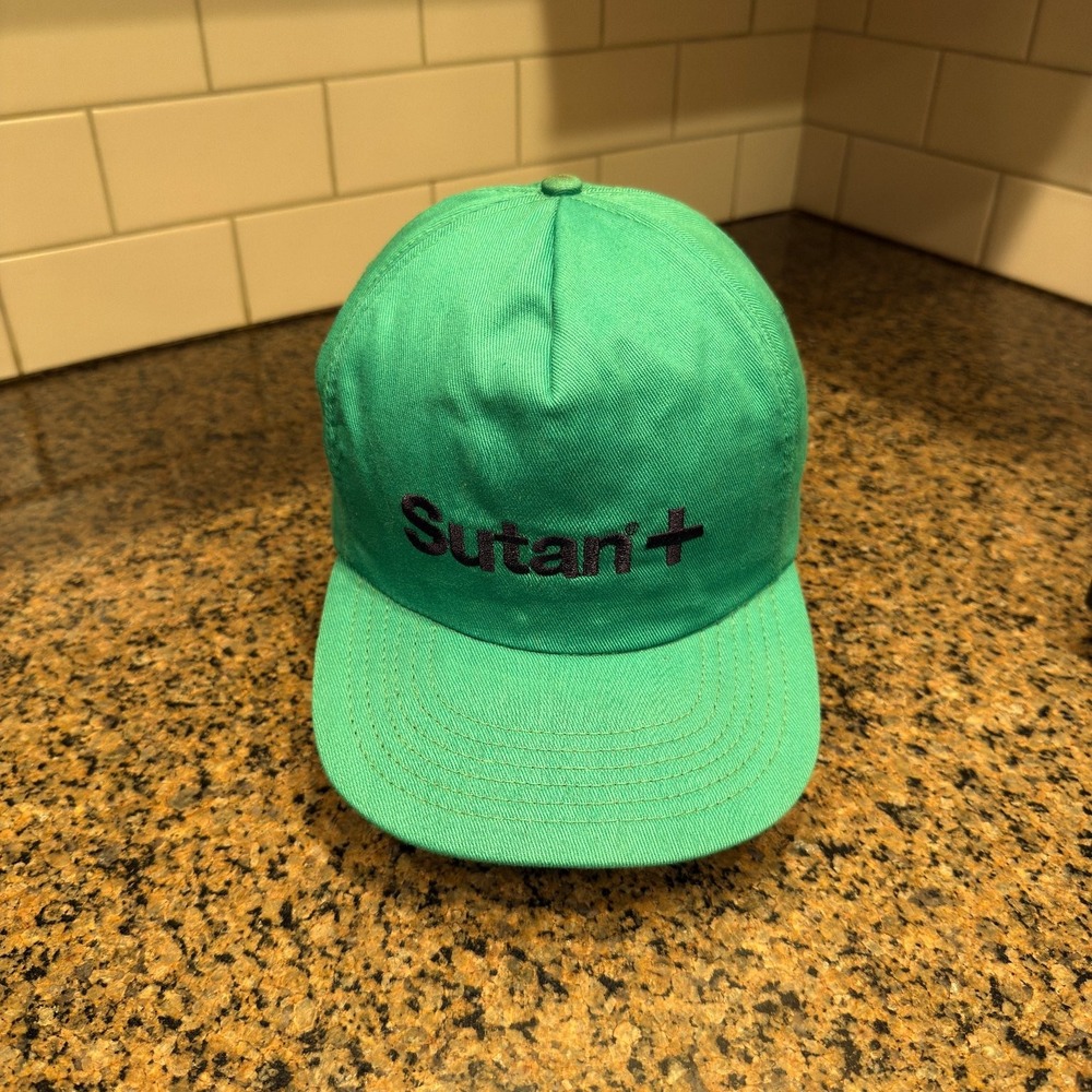 Vtg Sutan+ Stylemaster Baseball Cap Hat Snapback Green Made in USA